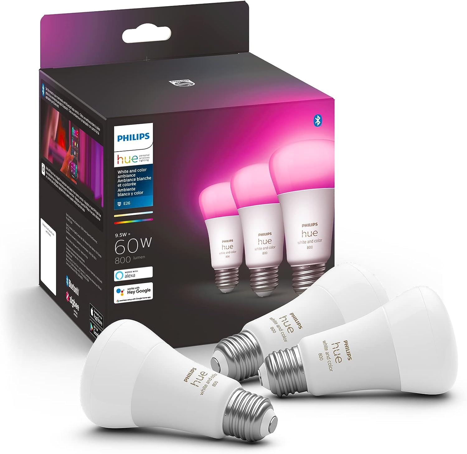 Philips Hue White and Color Ambiance LED Smart Color Changing Bulbs Best Upgrade