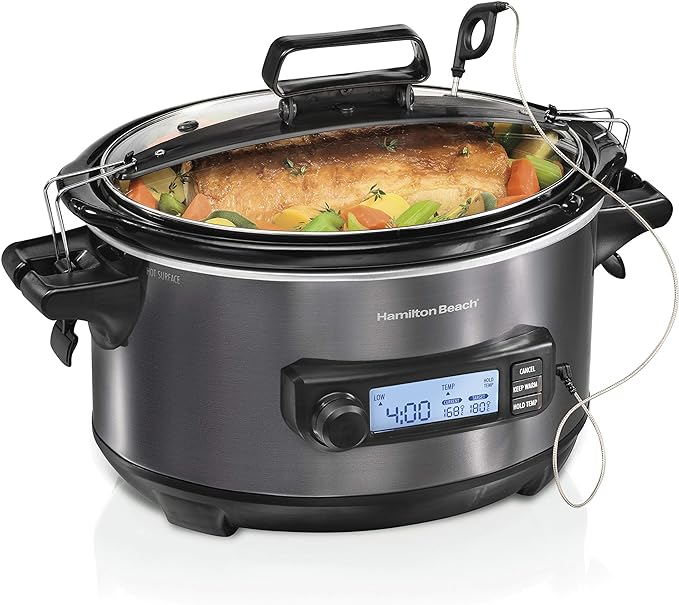 Hamilton Beach Temp Tracker 6 Quart Slow Cooker Best for Precise Cooking